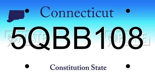 5QBB108 Connecticut License Plate