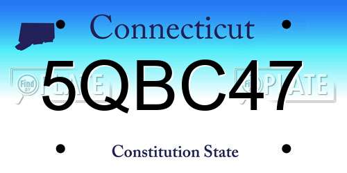 5QBC47 Connecticut License Plate