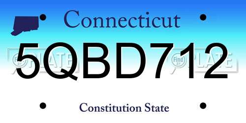 5QBD712 Connecticut License Plate