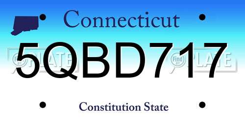 5QBD717 Connecticut License Plate