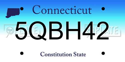5QBH42 Connecticut License Plate