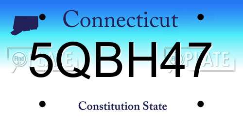 5QBH47 Connecticut License Plate