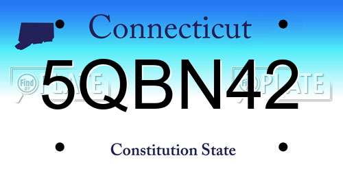 5QBN42 Connecticut License Plate