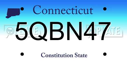 5QBN47 Connecticut License Plate