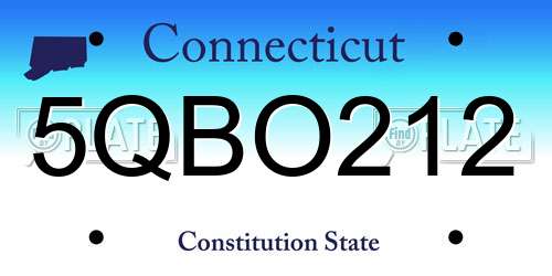 5QBO212 Connecticut License Plate
