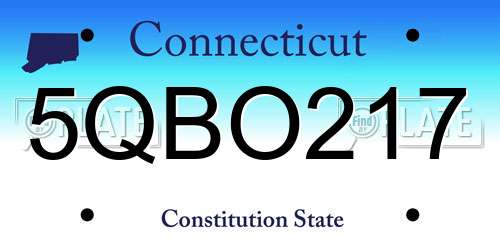 5QBO217 Connecticut License Plate