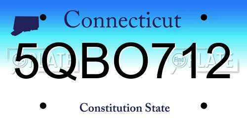 5QBO712 Connecticut License Plate