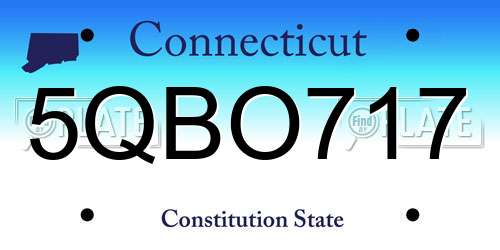 5QBO717 Connecticut License Plate