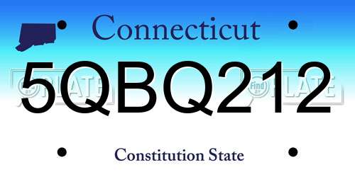 5QBQ212 Connecticut License Plate