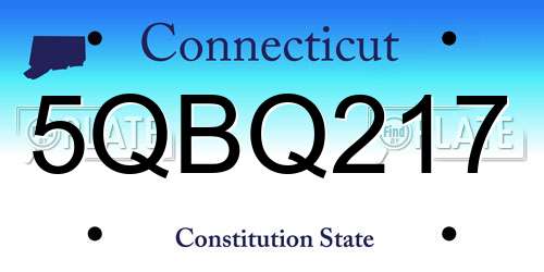 5QBQ217 Connecticut License Plate