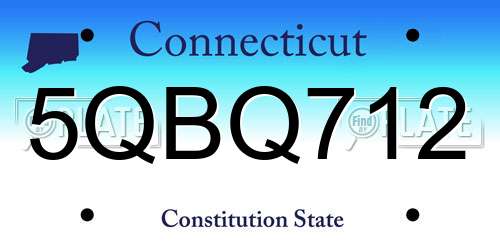 5QBQ712 Connecticut License Plate