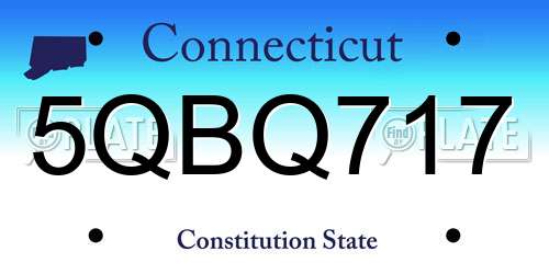 5QBQ717 Connecticut License Plate