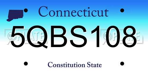 5QBS108 Connecticut License Plate
