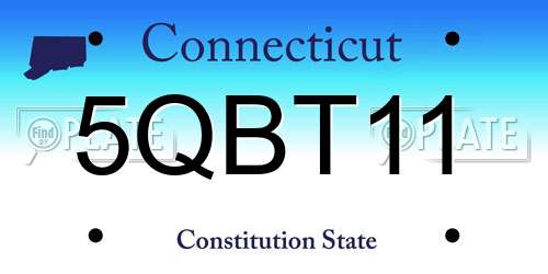 5QBT11 Connecticut License Plate