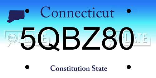 5QBZ80 Connecticut License Plate