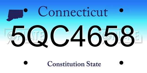 5QC4658 Connecticut License Plate