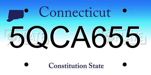 5QCA655 Connecticut License Plate