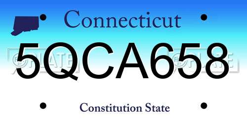 5QCA658 Connecticut License Plate