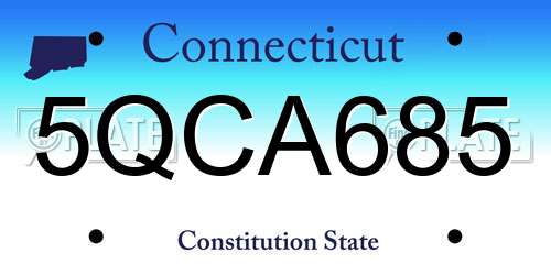 5QCA685 Connecticut License Plate