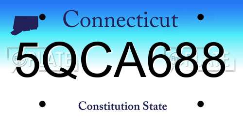 5QCA688 Connecticut License Plate
