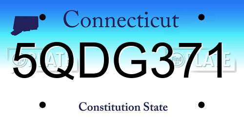 5QDG371 Connecticut License Plate