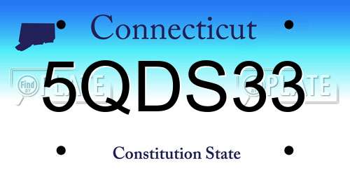 5QDS33 Connecticut License Plate