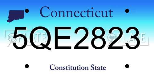 5QE2823 Connecticut License Plate