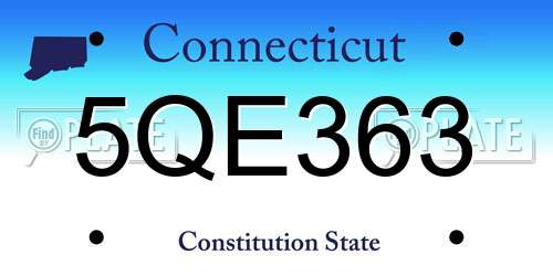 5QE363 Connecticut License Plate