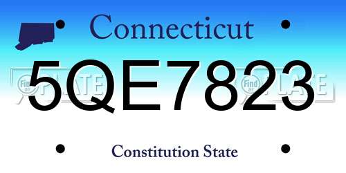 5QE7823 Connecticut License Plate
