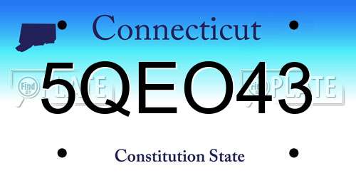 5QEO43 Connecticut License Plate