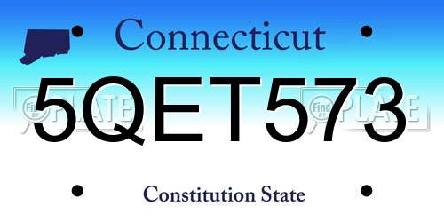 5QET573 Connecticut License Plate