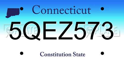 5QEZ573 Connecticut License Plate