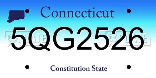 5QG2526 Connecticut License Plate