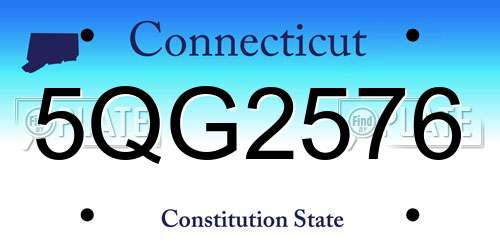 5QG2576 Connecticut License Plate