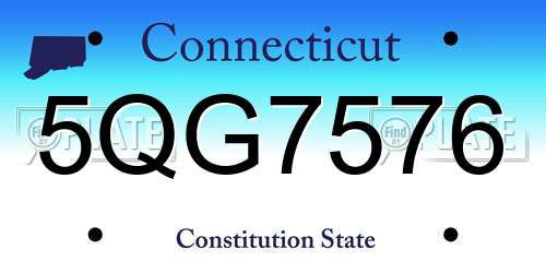 5QG7576 Connecticut License Plate