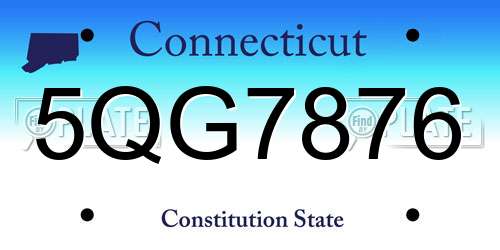 5QG7876 Connecticut License Plate