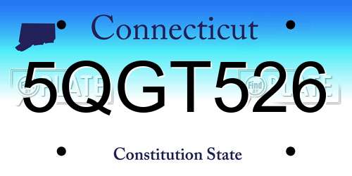 5QGT526 Connecticut License Plate