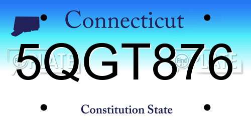 5QGT876 Connecticut License Plate