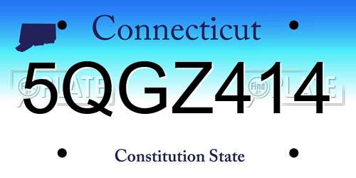 5QGZ414 Connecticut License Plate
