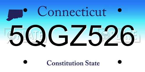 5QGZ526 Connecticut License Plate