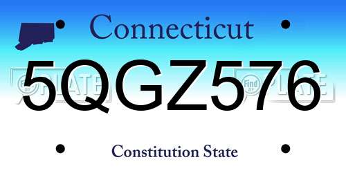 5QGZ576 Connecticut License Plate