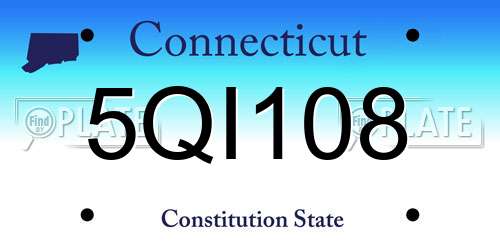 5QI108 Connecticut License Plate