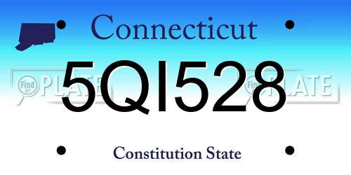 5QI528 Connecticut License Plate