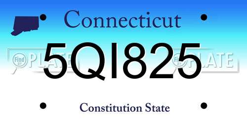 5QI825 Connecticut License Plate