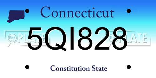5QI828 Connecticut License Plate