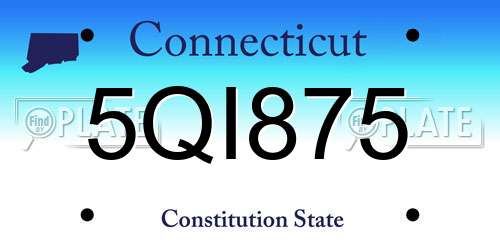 5QI875 Connecticut License Plate