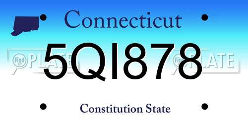 5QI878 Connecticut License Plate