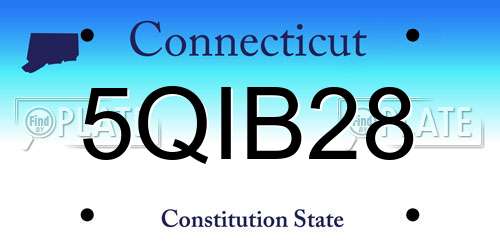 5QIB28 Connecticut License Plate
