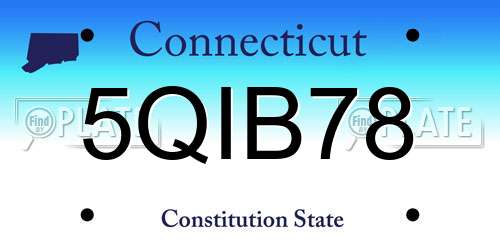 5QIB78 Connecticut License Plate