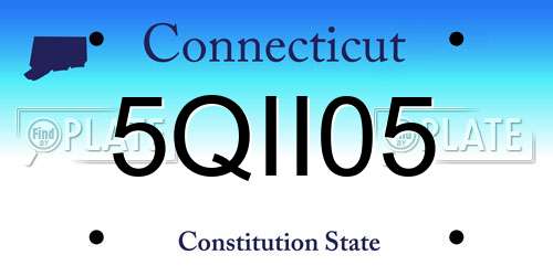 5QII05 Connecticut License Plate
